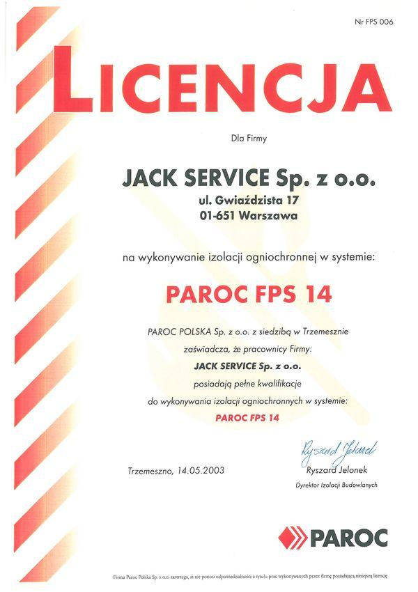 Licencja PAROC FPS 14